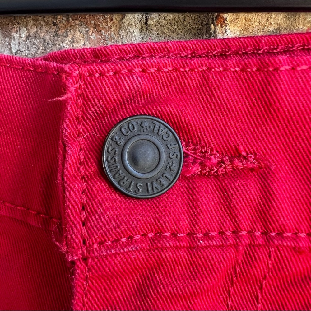 🍒💣 Levi’s 513 red lightweight denim jeans - Picture 4 of 11